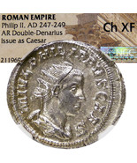 PHILIP II with Spear &amp; Globe. NGC Choice XF. Roman Empire Double Denariu... - £177.81 GBP
