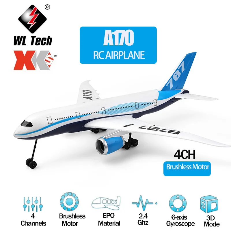 WLtoys XK A170 RC Airplane 660mm Wingspan 2.4GHz 4CH Remote Control Airplane - £210.02 GBP+
