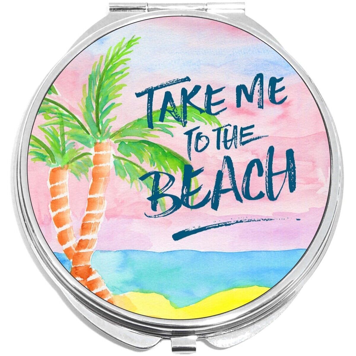 Take Me to the Beach Compact with Mirrors - Perfect for your Pocket or P... - $11.76