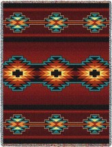 72x54 ESME Southwest Red Tapestry Afghan Throw Blanket - £49.72 GBP