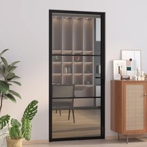  Interior Door 36.6"x79.3" Black ESG Glass and Aluminum - $485.49