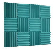 2&quot; Teal Acoustic Wedge Soundproofing Studio Foam Tiles 12 Pack - £31.07 GBP