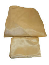 2 Pc Twin Size Gold Tone Polyester Satin Bed Fitted Sheet w/ Pillow Case... - $21.93 CAD