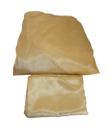 2 Pc Twin Size Gold Tone Polyester Satin Bed Fitted Sheet w/ Pillow Case... - £12.57 GBP