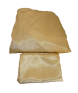 2 Pc Twin Size Gold Tone Polyester Satin Bed Fitted Sheet w/ Pillow Case... - $304.44 MXN