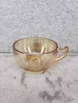 One Vintage Jeanette Glass Moderne Orange Marigold Iridescent Punch Cup - $11.98