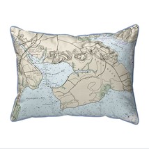 Betsy Drake Occoquan, VA Nautical Map Small Corded Indoor Outdoor Pillow 11x14 - £38.99 GBP