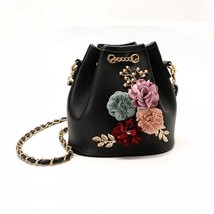 2022 Handmade Flowers Bucket Bags Mini Shoulder Bags With Chain Drawstring Small - £20.51 GBP