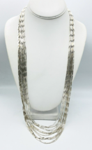 Talbots Silver Tone Multi Strand Ball Tube Layered Necklace - £20.57 GBP