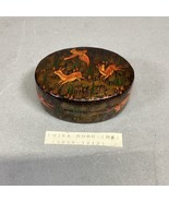 Vintage Paper Mache Box Deer Hunter - Kashmir India Hand Painted 3.25x2.... - $319.88 MXN