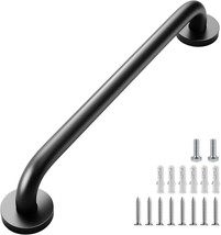 Black Shower Grab Bar 16 Inch - 1” Diameter, Stainless Steel Safety Bath... - £34.75 GBP