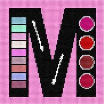 Pepita Needlepoint kit: Letter M Makeup Palette, 7&quot; x 7&quot; - $50.00+