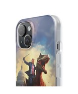 PRESIDENT DONALD TRUMP RIDING T-REX ON CAPITOL HILL IPHONE 11-15 PHONE CASE - £23.59 GBP