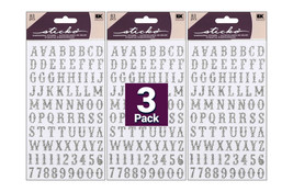 Sticko Alphabet Stickers, Carnival, Silver Glitter Pack of 3 - £7.75 GBP
