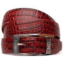 Riccardo Genuine Exotic Caiman Fuscus-Belly Belt Antique Red image 2