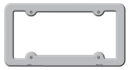 Gray Solid Novelty Metal License Plate Frame LPF-009 - £14.90 GBP