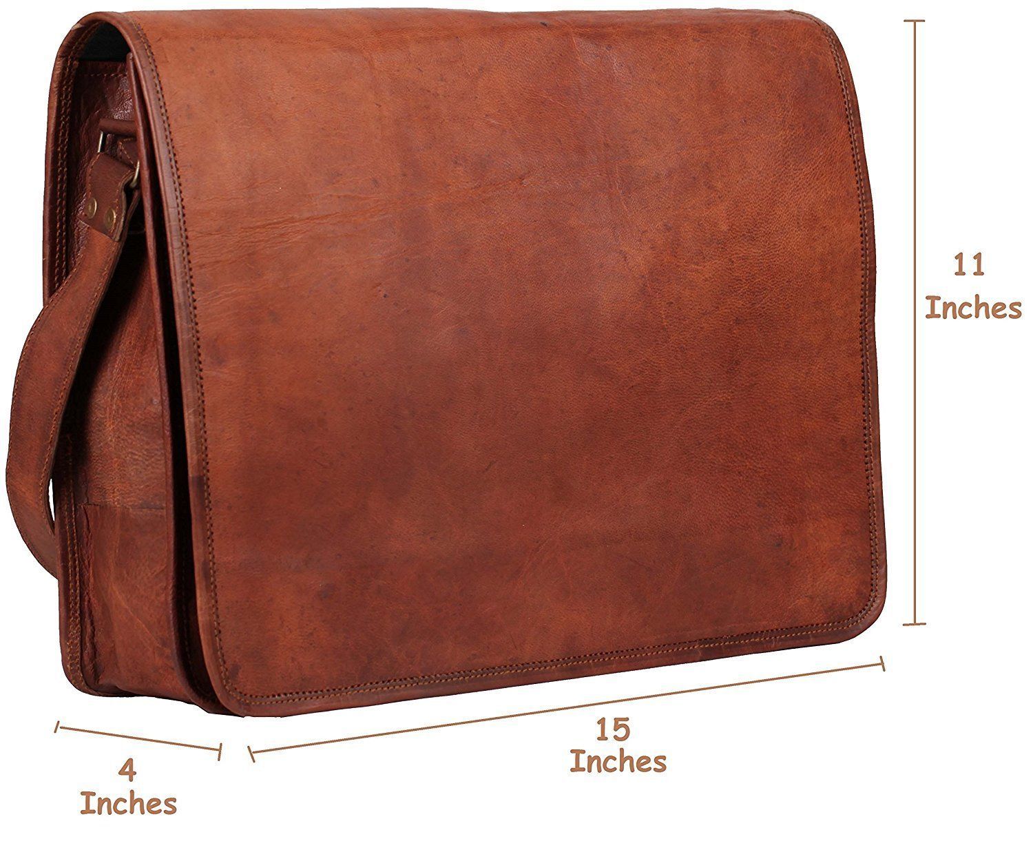 Men's Leather Messenger Shoulder Bags Business Work Briefcase Laptop Bag Handbag - $64.34 - $84.14