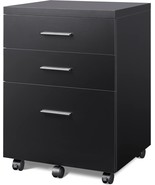 Devaise 3 Drawer File Cabinet For Home Office, Wood Under Desk Filing, B... - $122.99