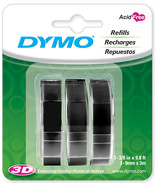 Dymo Caption Maker Tape Refill 3/8&quot;X9.8 Feet 3/Pkg-Black - $39.29 CAD