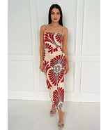 AX Paris Burnt Orange Abstract Print Cowl Neck Ruched Dress  UK 14  (fm1... - £29.61 GBP