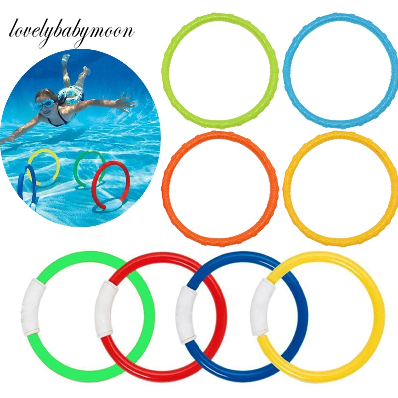 4pcs New Diving Rings Underwater Swimming Rings Sinking Pool Toy Rings For Kid - £10.76 GBP+