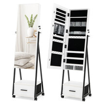Jewelry Cabinet with Full Length Mirror-White - Color: White - £121.18 GBP