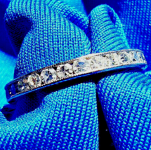 Earth mined Diamond Deco Wedding Band Vintage Platinum Eternity Ring Size 8 - £1,421.17 GBP