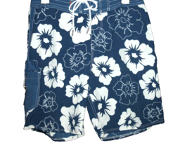 Quicksilver Waterman Trunks Board Shorts W/ Bottle Opener Blue Floral 30 NEW - £28.77 GBP