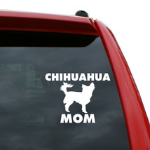 Long-haired Chihuahua Dog Mom Vinyl Decal Sticker | Color: White | 5 inch Tall - £3.84 GBP