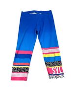 Sylvia P Gymnastics Leggings - Size 10 - Multicolor Design &amp; Blue Base - $26.75 CAD