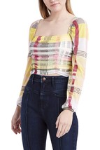 MSRP $78 BCBGeneration Women&#39;s Crop Top with Long Sleeves Yellow Size Large - £19.18 GBP