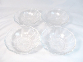 Set of 4 Val Saint Lambert Gardenia Brussels Crystal Glass Candy Dish Bowl 6&quot;  - £52.04 GBP
