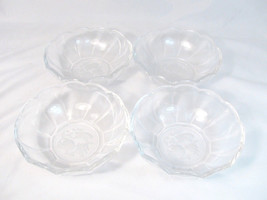 Set of 4 Val Saint Lambert Gardenia Brussels Crystal Glass Candy Dish Bo... - £52.18 GBP