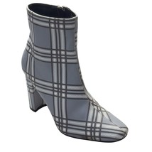 Fashion Nova Becca N Women&#39;s Gray Plaid Fabric Ankle Boots Size 9 - £11.44 GBP