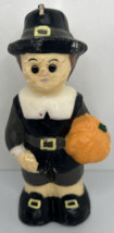 Vintage Pilgrim Boy Thanksgiving Candle 5.5&quot; SKU H217 - $16.99