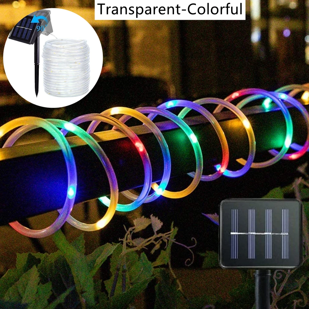 Solar Candy Color  Lighting String Outdoor Garden Christmas Day Decorative PVC H - £61.95 GBP