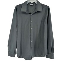 Van Heusen Men&#39;s Flex Slim Fit Dress Shirt Black XL 17-17 1/2 32/33 LS - £11.07 GBP
