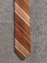 NEW Vintage Beekman Place Brown Striped Silk Tie - Never Worn - £5.31 GBP
