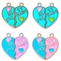 10Pcs Fashion Best Friend Letter Couple Necklace Pendant Sweet Heart - £4.28 GBP