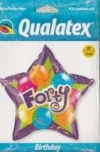 Qualatex Star &quot;Forty&quot;  20&quot;  Foil Balloon - £4.72 GBP