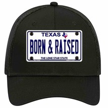 Born and Raised Texas Novelty Black Mesh License Plate Hat - £22.70 GBP