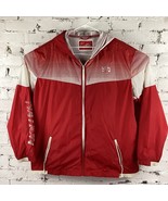 Parish Nation Windbreaker Jacket Men&#39;s 4XL Red Hooded No String Full Zip... - £28.14 GBP