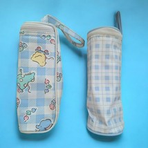 Insulated Baby Bottle Bags Vintage 90s Vinyl Blue Boy Zipper Wipeable 7.... - £20.99 GBP