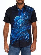 Robert Graham DEEP BLUE Jellyfish Short Sleeve $248 Large Classic Fit NWT L - £194.34 GBP