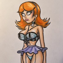 Drawing Of Sexy Jessica From Rick &amp; Morty By Frank Forte  Original Art Copics - £56.05 GBP