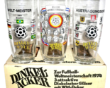 3 Dinkelacker Stuttgart Soccer 1974 Worldcup Germany German Beer Glasses... - $29.95