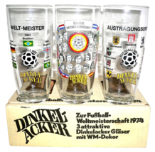 3 Dinkelacker Stuttgart Soccer 1974 Worldcup Germany German Beer Glasses... - $29.95