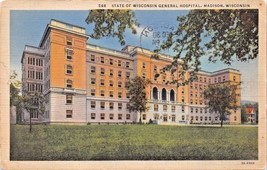 Madison-State Di Wisconsin General Ospedale Cartolina 1935 - £6.39 GBP