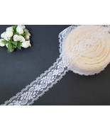 1-3/8 inch / 35mm wide 5-50 yds Ivory / Beige Mesh Lace Polyester Lace L255 - £4.70 GBP+