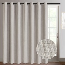 Rose Home Fashion Sliding Door Curtains, Primitive Linen Look 100%, 100X84 Beige - £40.75 GBP